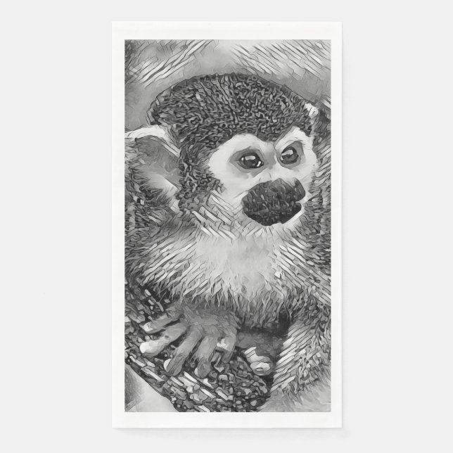 Servilleta De Papel AnimalArtBW_Monkey_002 (Anverso)