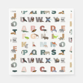 Servilleta De Papel Animales ABC Cute Alphabet