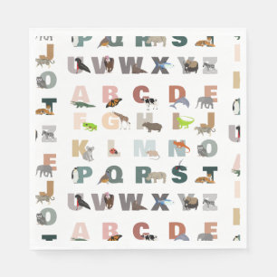Servilleta De Papel Animales ABC Cute Alphabet