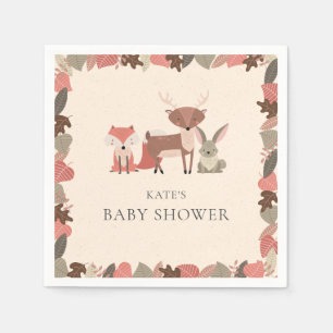 Servilleta De Papel Animales adorables del bosque Baby Shower Sprinkle