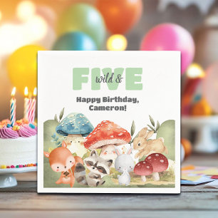 Servilleta De Papel Animales adorables del bosque Cumpleaños 5