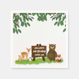 Servilleta De Papel Animales adorables del bosque Cumpleaños infantil