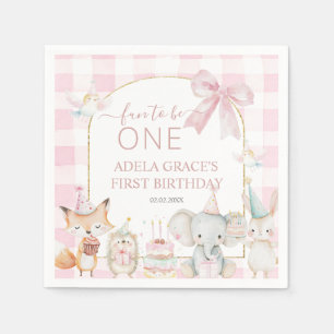 Servilleta De Papel Animales Adorables Divertidos de Ser Uno Cumpleaño