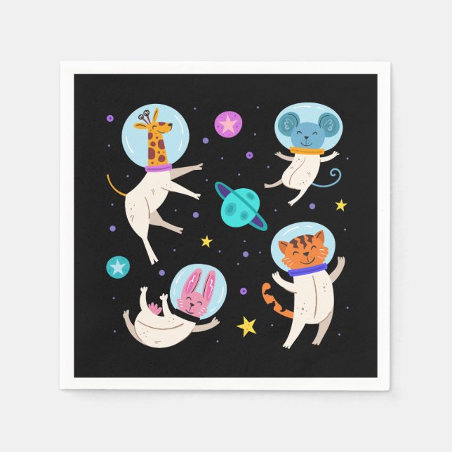 Servilleta De Papel Animales astronautas muertos en el espacio (Anverso)