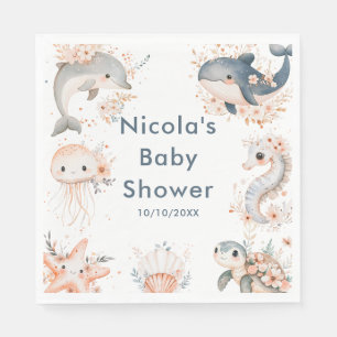 Servilleta De Papel Animales bajo el mar Baby Shower