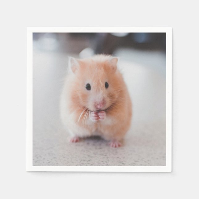 Servilleta De Papel Animales De Amor De Hámster Cute (Anverso)