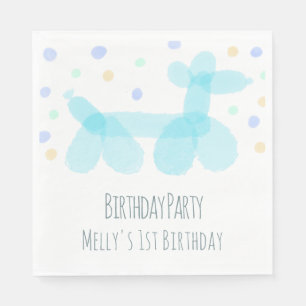 Servilleta De Papel Animales de globos de cumpleaños azul pastel