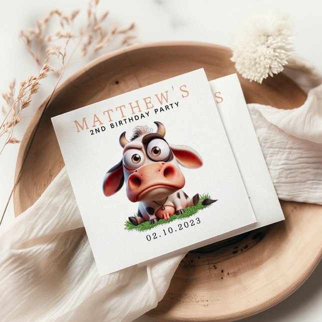 Servilleta De Papel Animales de granja de vacas cutas Fiesta de cumple (Subido por el creador)