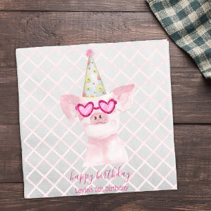 Servilleta De Papel Animales de granja fiesta Cerdo de cumpleaños
