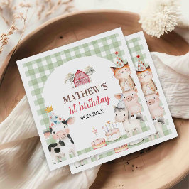 Servilleta De Papel Animales de granja lindos cumpleaños 1