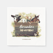 Animales de la granja Cute Cumpleaños