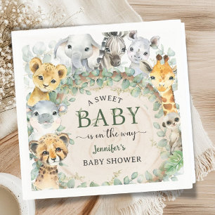 Servilleta De Papel Animales de la Jungla Safari Baby Shower Tropical