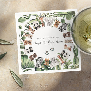 Servilleta De Papel Animales de la jungla salvaje   BABY SHOWER