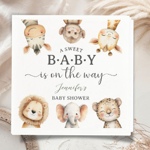 Servilleta De Papel Animales de Safari Baby Shower Jungle Neutral en G