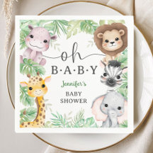 Animales de Safari Baby Shower Oh Bebé Selva Tropi