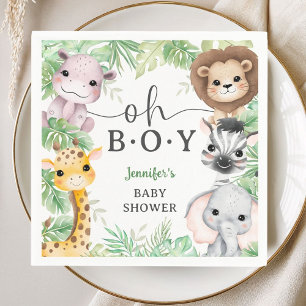 Servilleta De Papel Animales de Safari Baby Shower Oh Niño Tropical Ju