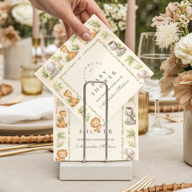 Servilleta De Papel Animales de Safari Caprichosos para Baby Shower (Subido por el creador)