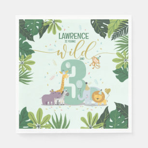 Servilleta De Papel Animales de Safari Cute Jóvenes Salvajes y Papel d