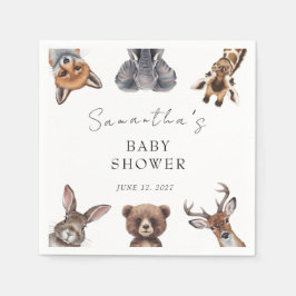Servilleta De Papel Animales de safari del bosque baby shower 