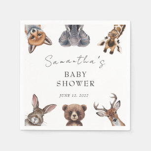 Servilleta De Papel Animales de safari del bosque baby shower 