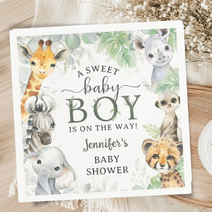 Servilleta De Papel Animales de Safari en la Jungla Cumpleaños Niño Tr