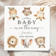 Animales de Safari para Baby Shower Jungla Neutral
