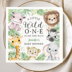 Servilleta De Papel Animales de Safari 'Wild One' Cumpleaños Bebé Neut