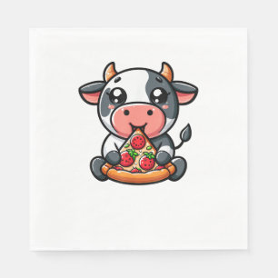 Servilleta De Papel Animales de vaca comiendo pizza marigherita comida