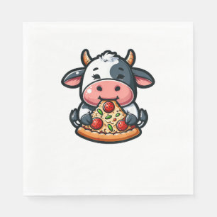 Servilleta De Papel Animales de vaca comiendo pizza marigherita comida