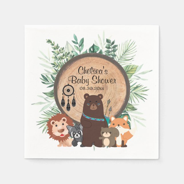 Servilleta De Papel Animales de Woodland (Anverso)