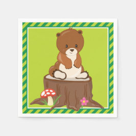 Servilleta De Papel Animales de Woodland | Cubo de oso