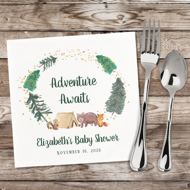 Servilleta De Papel Animales de Woodland de Baby Shower Camping Advent (Subido por el creador)