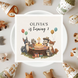 Servilleta De Papel "Animales de Woodland Niños de fiesta de cumpleaño