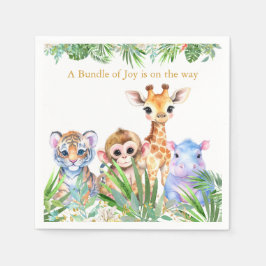 Servilleta De Papel Animales del bebé de la selva tropical