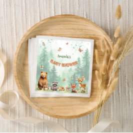 Servilleta De Papel animales del bosque botánico baby shower