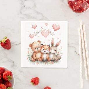 Servilleta De Papel Animales del Bosque Chica de la Fiesta Corazones R