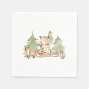 Servilleta De Papel Animales del bosque de acuarela Baby Shower