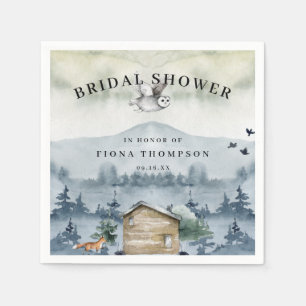 Servilleta De Papel Animales del bosque en acuarela para despedida de 