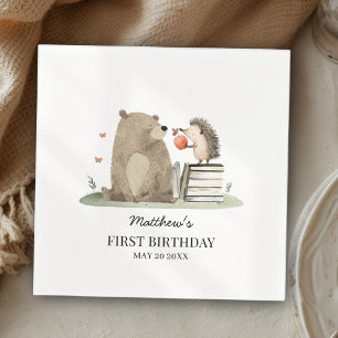 Servilleta De Papel Animales del bosque en cuento ilustrado para el pr