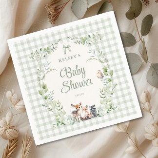 Servilleta De Papel Animales del Bosque Fiesta de Cumpleaños del Bebe 