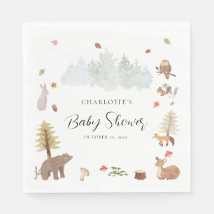 Servilleta De Papel Animales del Bosque Invitación de Baby Shower de O