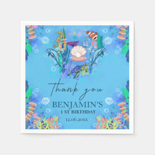 Servilleta De Papel Animales del mar oceánico salvajes servilletas de