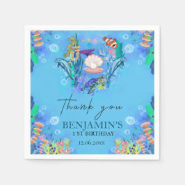 Servilleta De Papel Animales del mar oceánico salvajes servilletas de