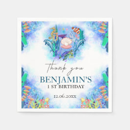 Servilleta De Papel Animales del mar oceánico salvajes servilletas de