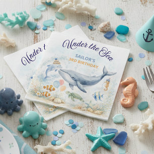 Servilleta De Papel Animales del Océano Bajo el Mar Cumpleaños de Ball