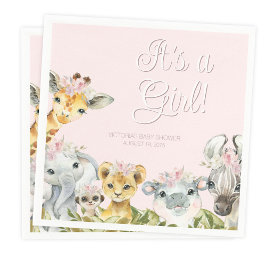 Servilleta De Papel Animales Dulces Safari Baby Shower