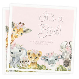 Servilleta De Papel Animales Dulces Safari Baby Shower