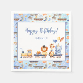 Servilleta De Papel Animales fiestas en la jungla infantil Feliz cumpl