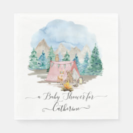 Servilleta De Papel Animales forestales de ciervo osos con Baby Shower