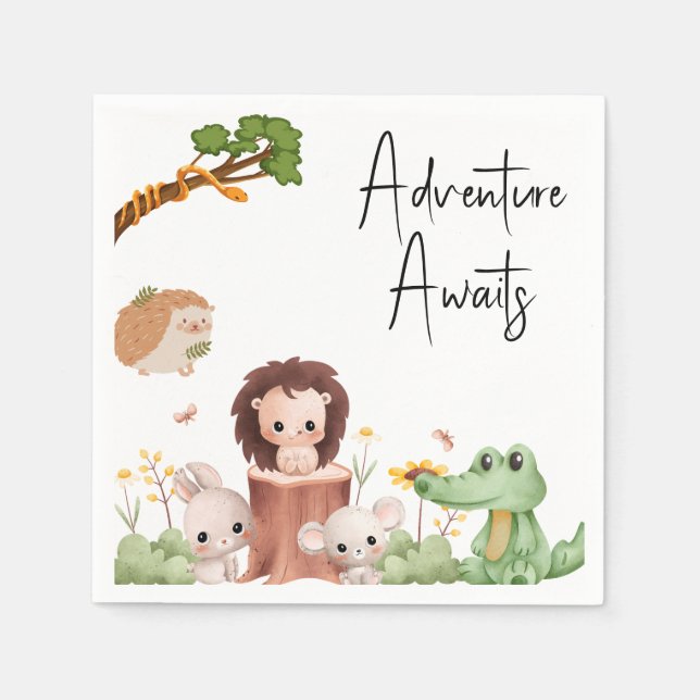 Servilleta De Papel Animales forestales de Woodland (Anverso)